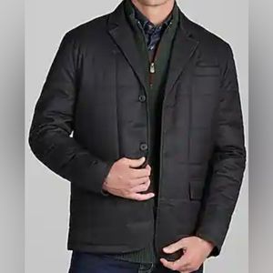 Jos A Bank Quilted Blazer Tailored Fit Reserve Collection Mini Chevron Pattern